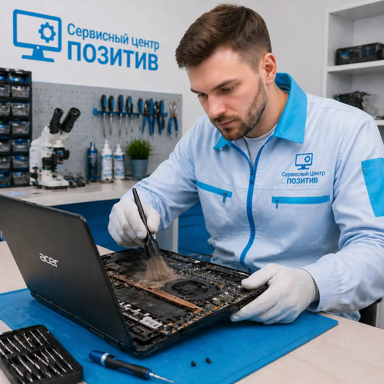 Чистка ноутбука Acer от пыли в Менделеевске | Замена термопасты