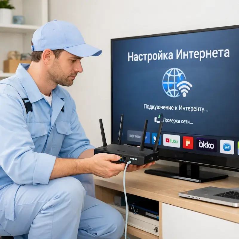 Настройка интернета на телевизоре в Менделеевске