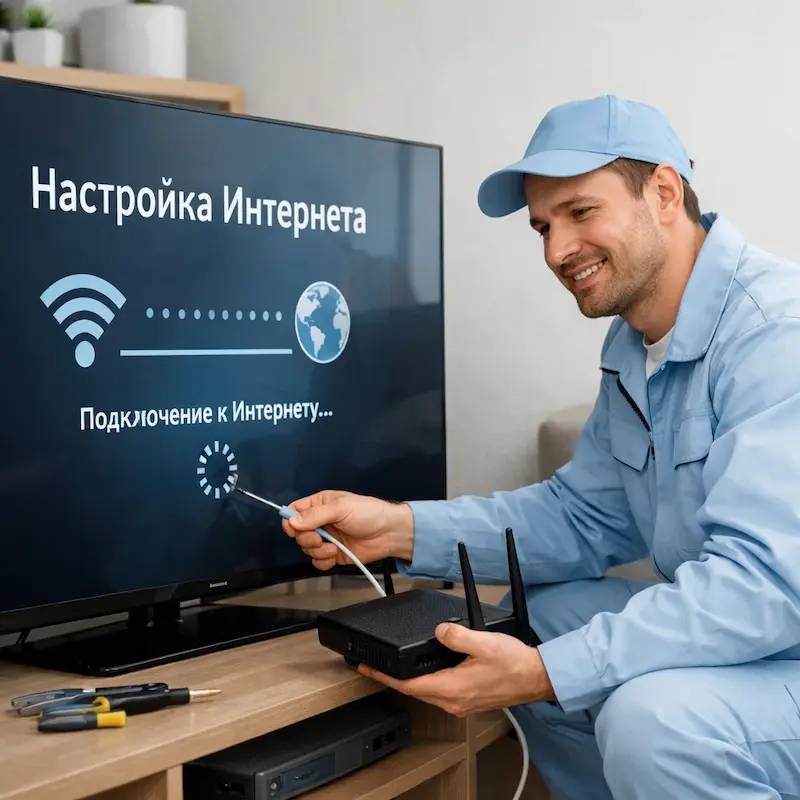 Настройка интернета на ТВ в Менделеевске